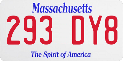 MA license plate 293DY8