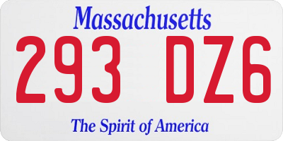 MA license plate 293DZ6