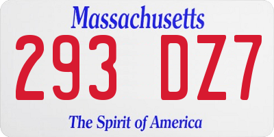 MA license plate 293DZ7