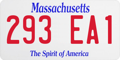 MA license plate 293EA1