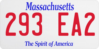 MA license plate 293EA2