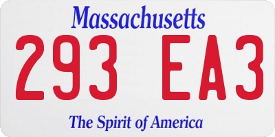 MA license plate 293EA3