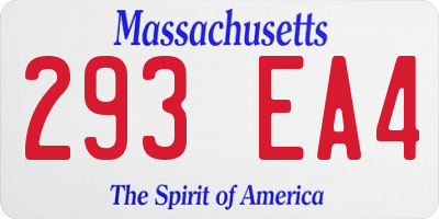 MA license plate 293EA4