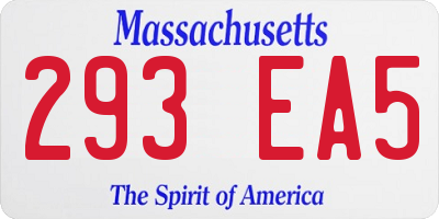 MA license plate 293EA5
