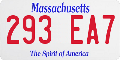 MA license plate 293EA7