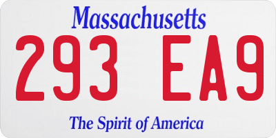 MA license plate 293EA9
