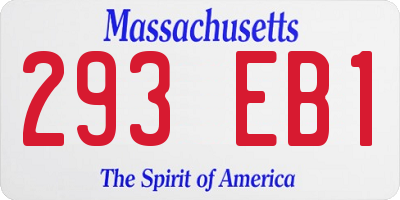 MA license plate 293EB1