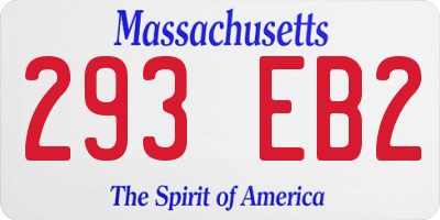 MA license plate 293EB2