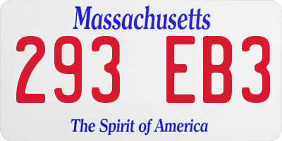 MA license plate 293EB3