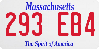 MA license plate 293EB4