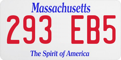 MA license plate 293EB5