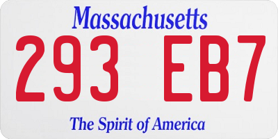 MA license plate 293EB7