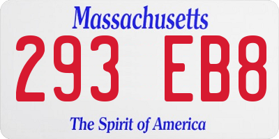 MA license plate 293EB8