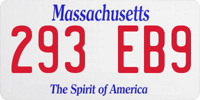MA license plate 293EB9