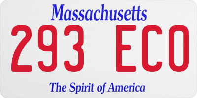 MA license plate 293EC0