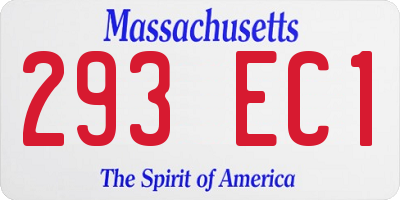 MA license plate 293EC1