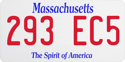 MA license plate 293EC5