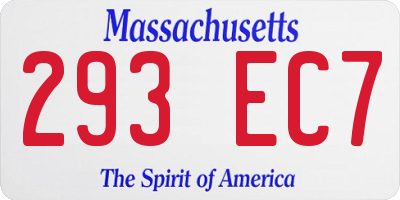MA license plate 293EC7