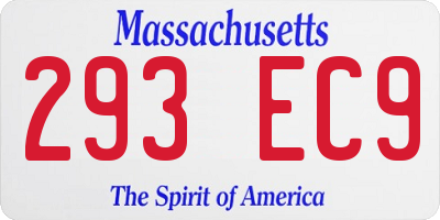 MA license plate 293EC9