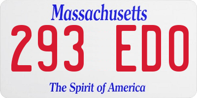 MA license plate 293ED0