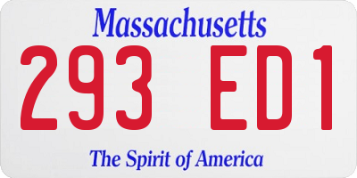MA license plate 293ED1