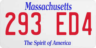 MA license plate 293ED4