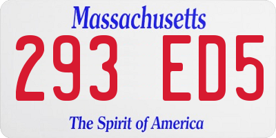 MA license plate 293ED5