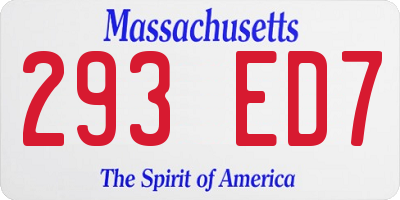 MA license plate 293ED7