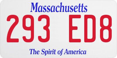 MA license plate 293ED8