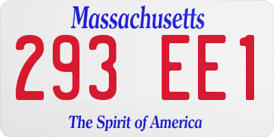 MA license plate 293EE1