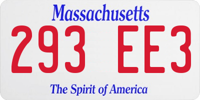 MA license plate 293EE3