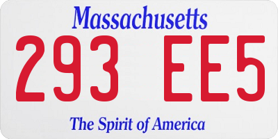 MA license plate 293EE5