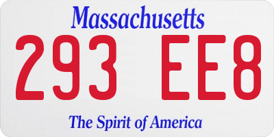MA license plate 293EE8