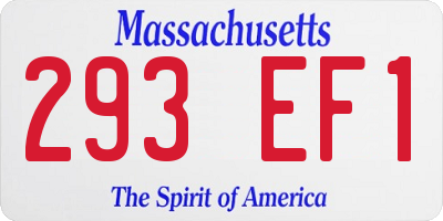MA license plate 293EF1