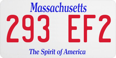 MA license plate 293EF2