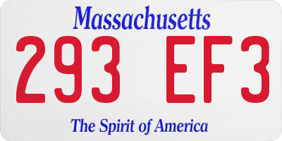 MA license plate 293EF3