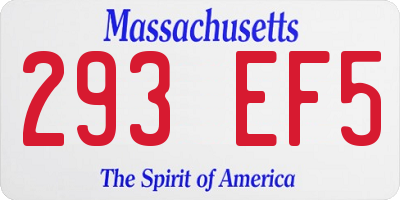 MA license plate 293EF5