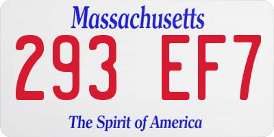 MA license plate 293EF7