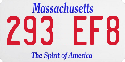 MA license plate 293EF8