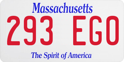 MA license plate 293EG0