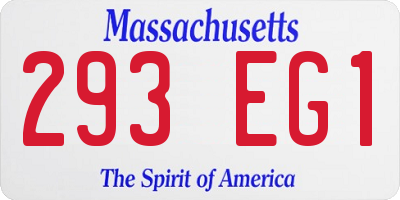 MA license plate 293EG1