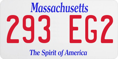 MA license plate 293EG2