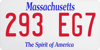 MA license plate 293EG7