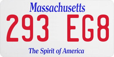 MA license plate 293EG8