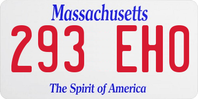 MA license plate 293EH0