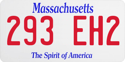 MA license plate 293EH2