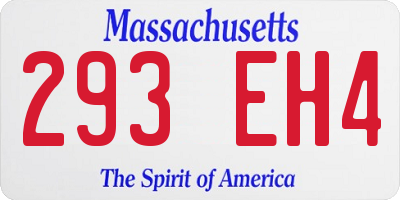 MA license plate 293EH4