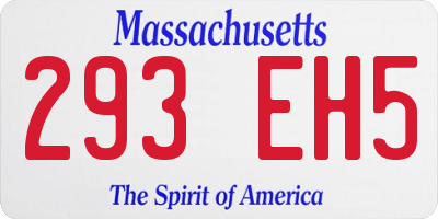 MA license plate 293EH5
