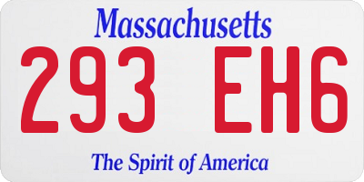 MA license plate 293EH6