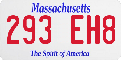 MA license plate 293EH8
